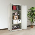  | Alera CM7824LG 36 in. x 78 in. x 24 in. Assembled High Storage Cabinet with Adjustable Shelves - Light Gray image number 3