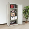  | Alera CM7824LG 36 in. x 24 in. x 78 in. Assembled High Storage Cabinet with Adjustable Shelves - Light Gray image number 3