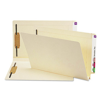 Smead 1.5 in. Expansion End Tab W-Fold 2-Fastener Folders with Reinforced Tabs - Legal Size/Manila (50/Box)
