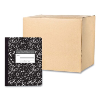 Roaring Spring 9.75 in. x 7.5 in. Sheets Hardcover Marble Composition Book - Black Marble Cover (48/Carton)