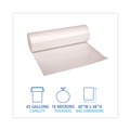 Office Jansan | Boardwalk Z8048VNKR01 40 in. x 48 in. 45 gal. 16 mic High Density Industrial Can Liners Coreless Rolls - Natural (250/Carton) image number 5