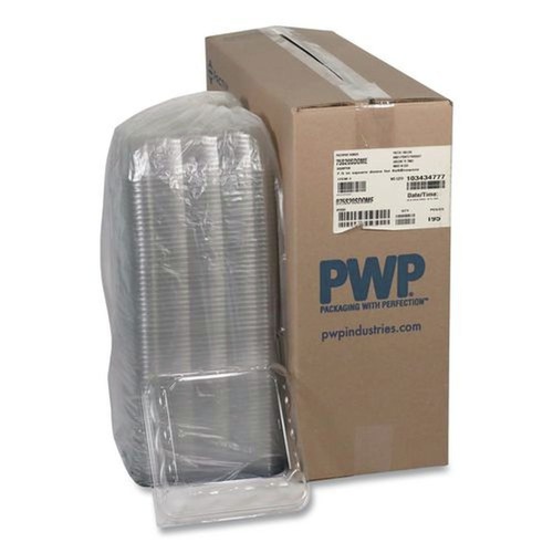 Food Service | Pactiv Corp. 75S20SDOME 7.5 x 7.5 x 2.02 Recycled Plastic Dome Lid for 6 x 6 Brownie Container - Clear (195/Carton) image number 0