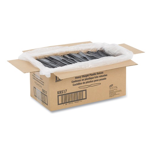 Cutlery | Dixie KH517 Heavyweight Knives Plastic Cutlery - Black (1000/Carton) image number 0