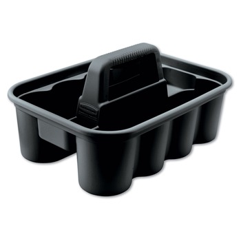 Rubbermaid Commercial Commercial Deluxe 15 in. x 7.4 in. 8-Compartment Carry Caddy - Black