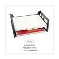Office Jansan | Universal UNV08100 13 in. x 9 in. x 2.75 in. Recycled 2-Section Plastic Side Load Desk Tray - Letter, Black (2/Pack) image number 5