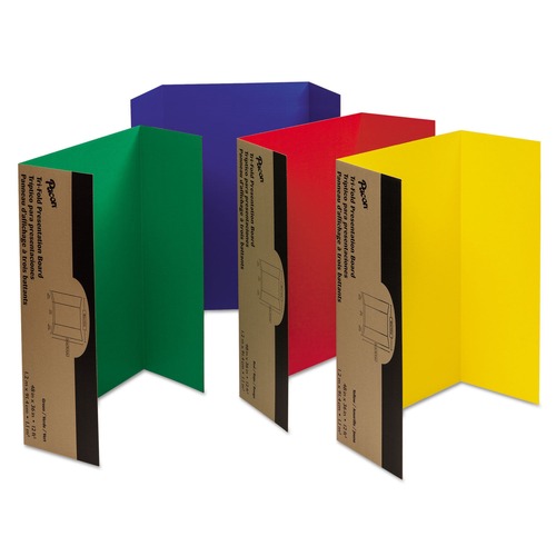  | Pacon P37564 48 in. x 36 in. Spotlight Corrugated Presentation Display Boards - Blue/Green/Red/Yellow (4/Carton) image number 0
