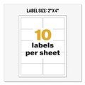 Office Jansan | Avery 60505 UltraDuty 2 in. x 4 in. GHS Chemical Waterproof and UV Resistant Labels - White (50/Box) image number 8