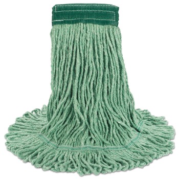 Boardwalk BWK502GNCT 5 in. Super Loop Cotton/Synthetic Fiber Wet Mop Head - Medium, Green (12/Carton)