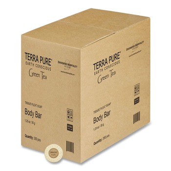 Diversified Hospitality Solutions Terra Pure 1.25 oz Cleansing Bar - Green Tea Lemongrass (350/Carton)