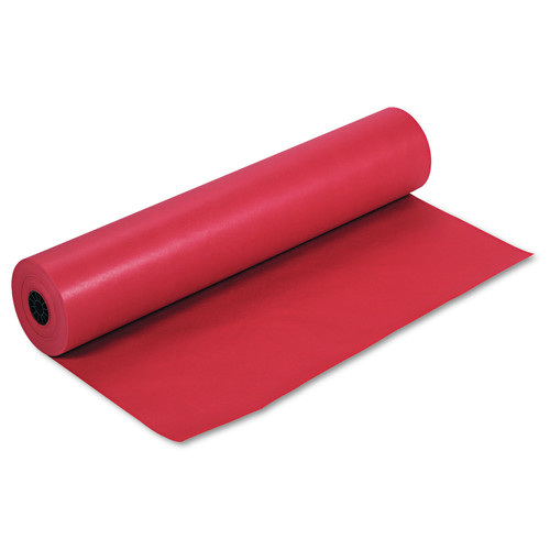 Arts & Crafts Supplies | Pacon P0063030 35 lbs. Wrapping Weight 36 in. x 1000 ft. Rainbow Duo-Finish Colored Kraft Paper - Scarlet (1-Roll) image number 0