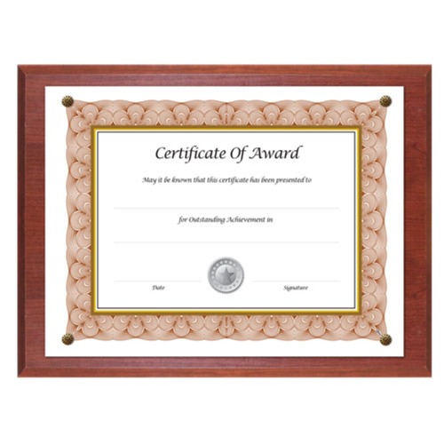 Office Jansan | NuDell 18813M Award-A-Plaque 10-1/2 in. x 13 in. Acrylic/Plastic Document Holder - Mahogany image number 0