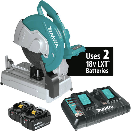 Chop Saws | Makita XWL01PT 18V X2 LXT 5.0Ah Lithium-Ion Brushless Cordless 14 in. Cut-Off Saw Kit image number 0