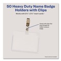 Office Jansan | Avery 02921 2-1/4 in. x 3-1/2 in. Secure Horizontal Top Clip-Style Badge Holders - Clear (50/Box) image number 3