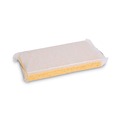 Cleaning Tools | Boardwalk 63BWK LD 3.6 in. x 6.1 in. Individually Wrapped Light Duty Scrubbing Sponge - Yellow/White (20/Carton) image number 1