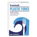 Cutlery | Boardwalk BWK FORKMWPS Mediumweight Polystyrene Forks - White (100-Piece/Box) image number 1