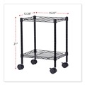 Office Filing Cabinets & Shelves | Alera ALEFW601416BL 15.25 in. x 12.38 in. x 21 in. 1 Shelf 1 Bin Metal Compact File Cart for Side-to-Side Filing - Black image number 3