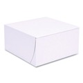 Food Service | SCT 1541 8 in. x 8 in. x 4 in. Standard Paper One-Piece Non-Window Bakery Boxes - White (250/Bundle) image number 0