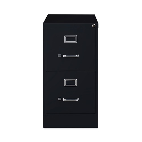 Office Filing Cabinets & Shelves | Alera 26127 15 in. x 26.5 in. x 28.37 in. Letter-Size Two-Drawer Economy Vertical File - Black image number 0