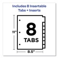 Office Jansan | Office Essentials 11468 11 in. x 8.5 in. 8-Tab Plastic Insertable Dividers - Clear Tabs (1-Set) image number 2