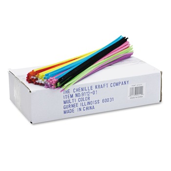 Creativity Street 12 in. x 4 mm. Metal Wire Polyester Regular Stems - Assorted (1000/Box)