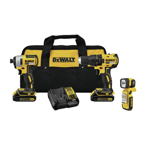 Combo Kits | Factory Reconditioned Dewalt DCK377C2R 20V MAX Brushless Lithium-Ion Cordless 3-Tool Combo Kit with 2 Batteries (1.3 Ah) image number 0
