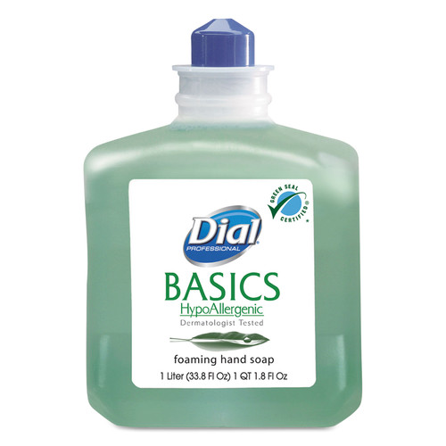Hand Soaps | Dial DIA 06060 Basics HypoAllergenic Honeysuckle Scent 1000 mL Foaming Hand Wash Refill (6/Carton) image number 0
