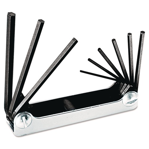 Hand Tool Sets | Klein Tools 70591 9-Key SAE Folding Hex Key Set image number 0