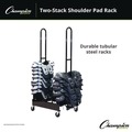 Office Filing Cabinets & Shelves | Champion Sports FBSPR2 24 in. x 30 in. x 69 in. 176 lb Capacity Mobile Two-Stack Shoulder Pad Rack - Black image number 2