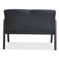  | Alera ALERL2219M 44.88 in. x 26.13 in. x 33 in. Reception Lounge Series Wood Loveseat - Black/Mahogany image number 3