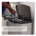 Trash & Waste Bins | Rubbermaid Commercial 1901992 Slim Jim 13-Gallon Front Step Style Stainless Steel Step-On Container - Black image number 3