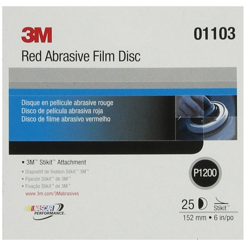Grinding, Sanding, Polishing Accessories | 3M 1103 6 in. P1200 Red Abrasive Stikit Disc (25-Pack) image number 0