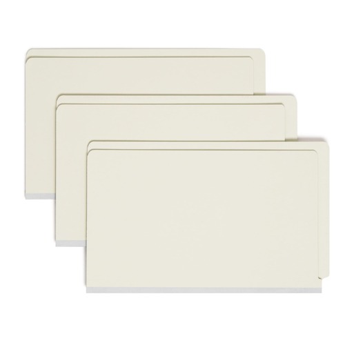 Office Jansan | Smead 29210 Extra-Heavy Recycled Pressboard Straight End Tab Folders - Legal, Gray/Green (25/Box) image number 0