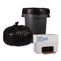 Trash Bags | Boardwalk X7658SKKR01 38 in. x 58 in. 60 gal. 1.2 mil Recycled Low-Density Polyethylene Can Liners - Black (100/Carton) image number 1