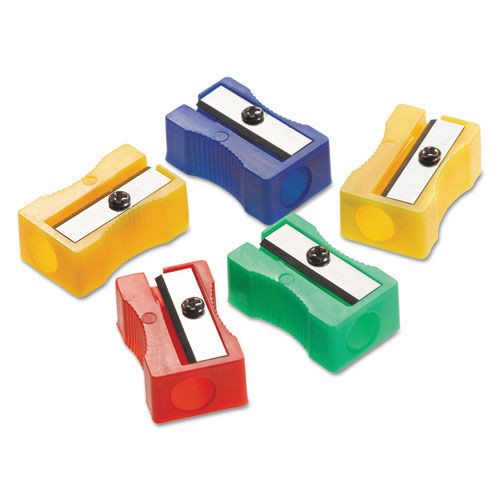 Office Jansan | Westcott 15993 4 x 2 x 1 One-Hole Manual Pencil Sharpeners - Assorted Colors (24/Pack) image number 0