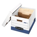  | Bankers Box 0083601 12.75 in. x 16.5 in. x 10.38 in. R-KIVE Heavy-Duty Letter/Legal Storage Boxes with Dividers - White/Blue (12/Carton) image number 0