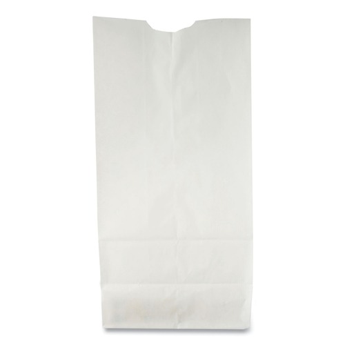 Food Service | Ross & Wallace Paper Products 120302500PK/BL 4.13 in. x 2.63 in. x 7.88 in. #2 Size Grocery Paper Bags - White (500/Bundle) image number 0