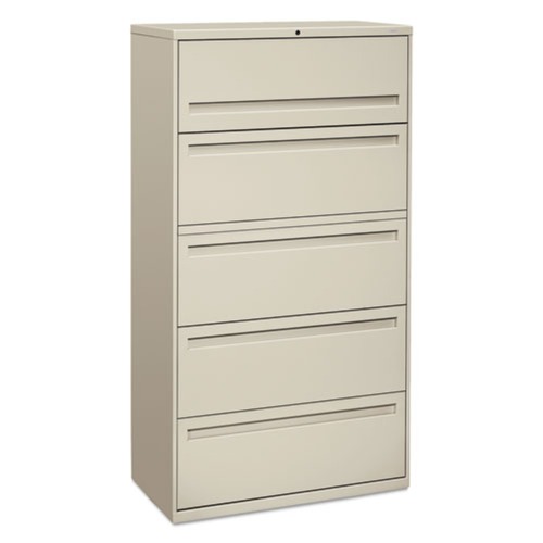  | HON H785.L.Q Brigade 700 Series Five-Drawer 36 in. x 18 in. x 64.25 in. Lateral File Cabinet - Light Gray image number 0