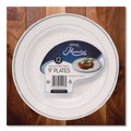 Food Service | WNA RSMP91210WSLV 9 in. Diameter Masterpiece Plastic Dinnerware - White/Silver (10/Pack) image number 1