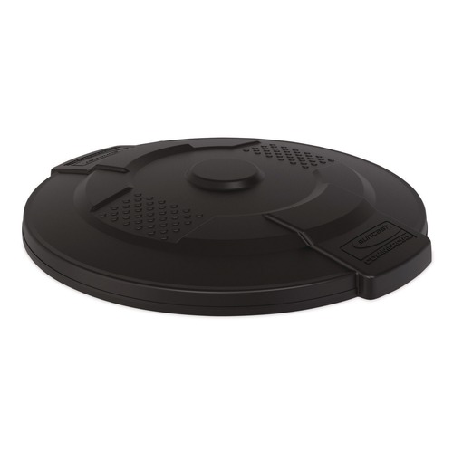 Trash Cans | Suncast Commercial TCU32GLIDD Utility Trash Can Lid for 32 gal Trash Can, 22.22-in Diameter x 3-in, Black image number 0