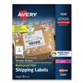 Office Jansan | Avery 05524 3.33 in. x 4 in. Waterproof Shipping Labels with TrueBlock and Sure Feed for Laser Printers - White (6/Sheet, 50 Sheets/Pack) image number 0