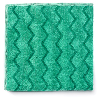 Rubbermaid Commercial 16 in. x 16 in. Microfiber Reusable Cleaning Cloths - Green (12/Carton)