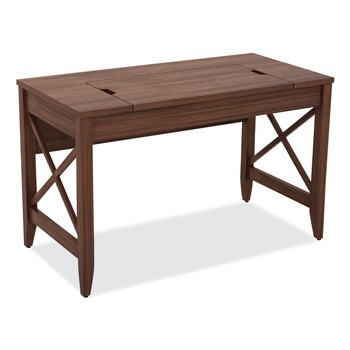 Alera 47.25 in. x 23.63 in. x 29.5 in. to 43.75 in. Sit-to-Stand Table Desk - Modern Walnut