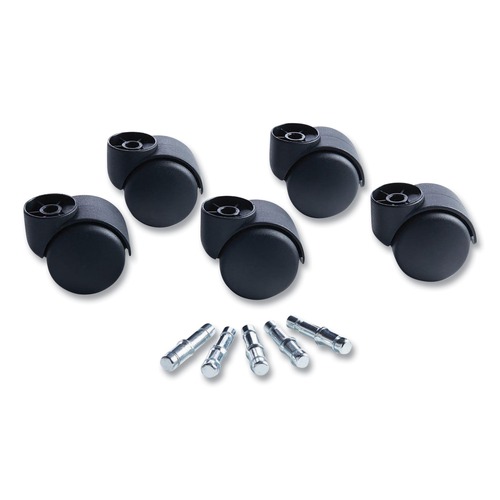 Just Launched | Master Caster 23618 Deluxe Futura 120 lbs. Capacity B and K Stem Nylon Casters - Black/Silver (5/Set) image number 0
