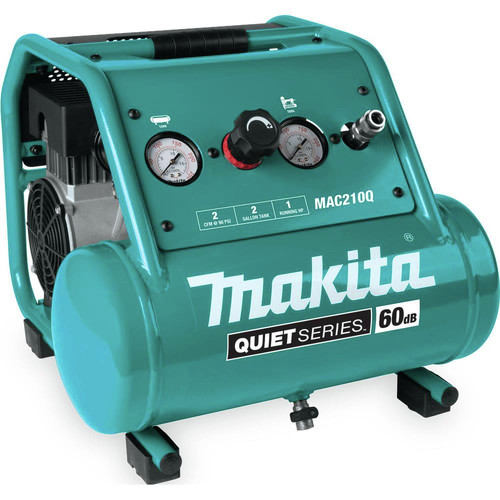 Portable Air Compressors | Factory Reconditioned Makita MAC210Q-R Quiet Series 1 HP 2 Gallon Oil-Free Hand Carry Air Compressor image number 0