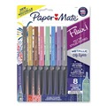 Office Jansan | Paper Mate 2134319 Medium 0.7 mm Stick Flair Metallic Porous Point Pen - Assorted Ink and Barrel Colors (8/Pack) image number 0