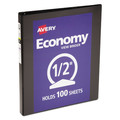 Office Jansan | Avery 05705 11 in. x 8.5 in. 3 Rings 0.5 in. Capacity Economy View Binder with Round Rings - Black image number 0
