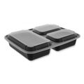 Labor Day Sale! Save $30 off $199! | Pactiv Corp. NC333B Newspring DELItainer 7.5 x 9.87 x 1.75 32 oz Plastic Microwavable Container - Black/Clear (150/Carton) image number 0