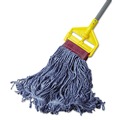 Mops | Rubbermaid Commercial FGD25306BL00 Super Stitch Cotton/Synthetic Blend Mop Head - Large, Blue (6/Carton) image number 2