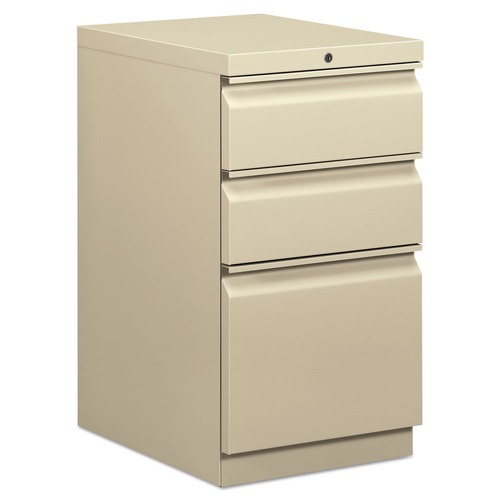 Office Carts & Stands | HON HBMP2B.L 15 in. x 20 in. x 28 in. 3-Drawer Mobile Box/Box/File Pedestal - Putty image number 0