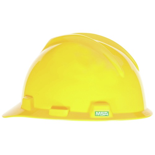 Hard Hats | MSA 475360 V-Gard Slotted Cap with Fas-Trac III Suspension - Yellow image number 0